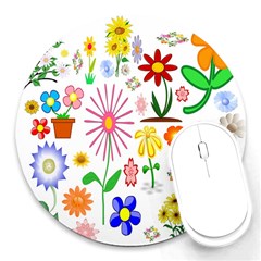 Summer Florals 8  Mouse Pad (round)