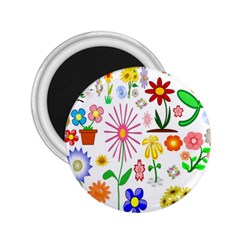 Summer Florals 2 25  Button Magnet by StuffOrSomething