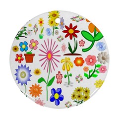 Summer Florals Round Ornament by StuffOrSomething