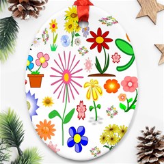 Summer Florals Oval Ornament by StuffOrSomething