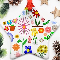 Summer Florals Star Ornament by StuffOrSomething