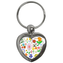 Summer Florals Key Chain (heart)