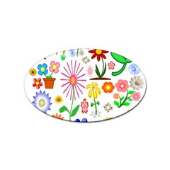 Summer Florals Sticker (oval) by StuffOrSomething