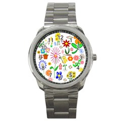 Summer Florals Sport Metal Watch