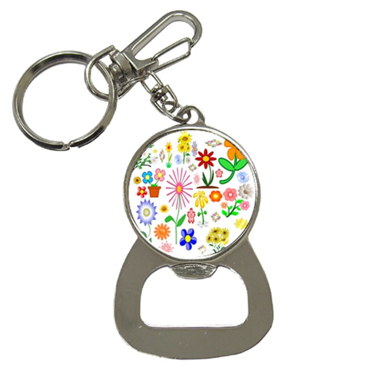 Summer Florals Bottle Opener Key Chain