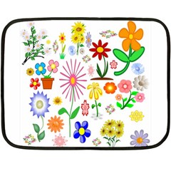 Summer Florals Mini Fleece Blanket (two Sided)