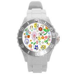 Summer Florals Plastic Sport Watch (large)