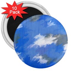 Abstract Clouds 3  Button Magnet (10 Pack)