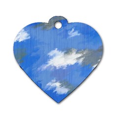 Abstract Clouds Dog Tag Heart (two Sided) by StuffOrSomething