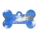 Abstract Clouds Dog Tag Bone (One Sided) Front