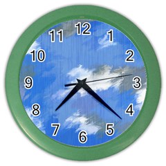 Abstract Clouds Wall Clock (color)