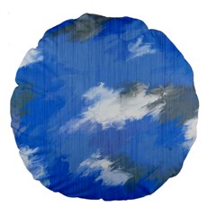 Abstract Clouds 18  Premium Round Cushion 