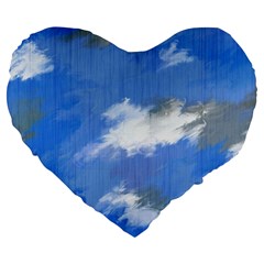 Abstract Clouds 19  Premium Heart Shape Cushion