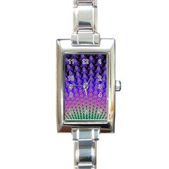 Rainbow Fan Rectangular Italian Charm Watch by UROCKtheWorldDesign