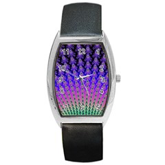 Rainbow Fan Tonneau Leather Watch by UROCKtheWorldDesign