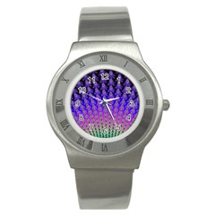 Rainbow Fan Stainless Steel Watch (slim) by UROCKtheWorldDesign