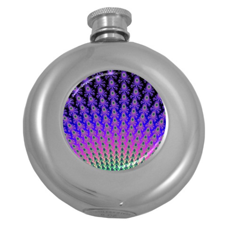 Rainbow Fan Hip Flask (Round)