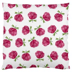 Pink Roses In Rows Large Cushion Case (single Sided) 