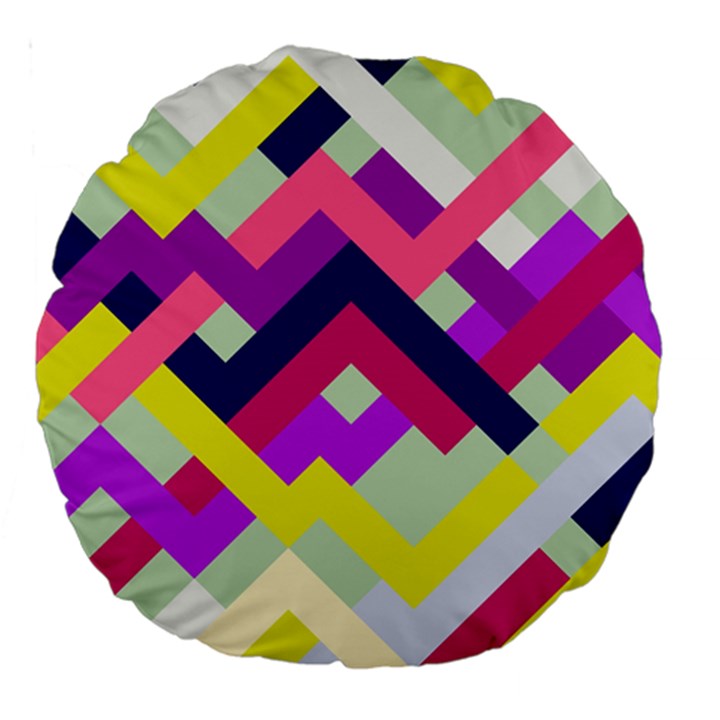 Pink & Yellow No. 1 18  Premium Round Cushion 