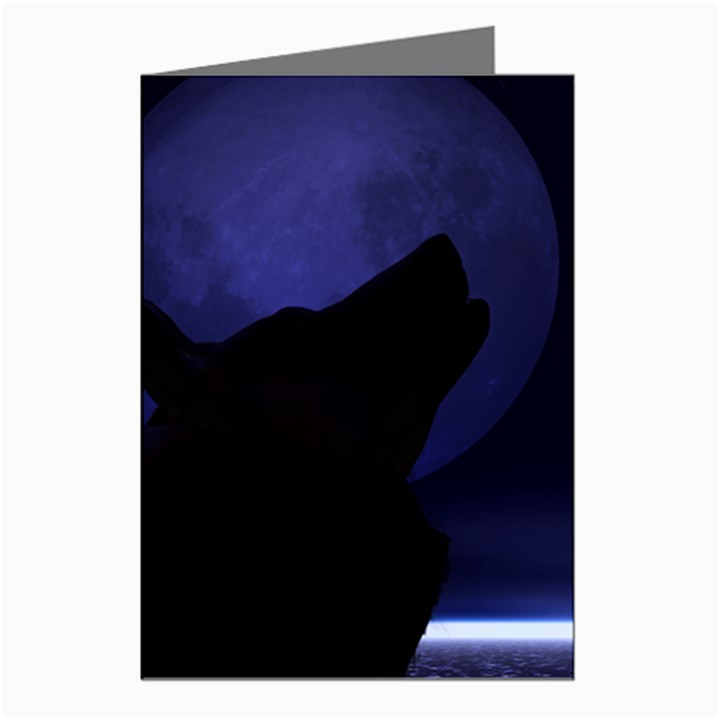 Howling Wolf Greeting Card (8 Pack)