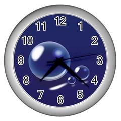 Bubbles 7 Wall Clock (silver)