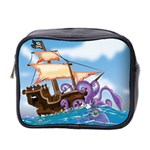 PiratePirate Ship Attacked By Giant Squid  Mini Travel Toiletry Bag (Two Sides) Front