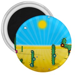 Cactus 3  Button Magnet by NickGreenaway