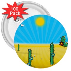 Cactus 3  Button (100 Pack) by NickGreenaway