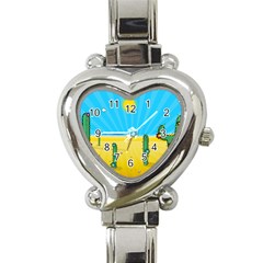 Cactus Heart Italian Charm Watch 