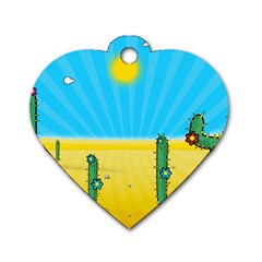 Cactus Dog Tag Heart (one Sided) 