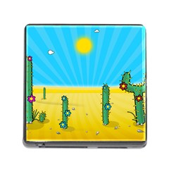 Cactus Memory Card Reader With Storage (square)