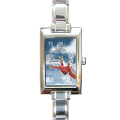 America Jet Fighter Air Force Rectangular Italian Charm Watch by NickGreenaway