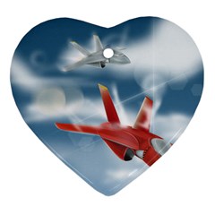 America Jet Fighter Air Force Heart Ornament by NickGreenaway