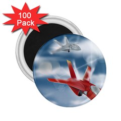 America Jet Fighter Air Force 2 25  Button Magnet (100 Pack)