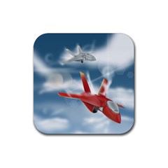 America Jet Fighter Air Force Drink Coaster (square) by NickGreenaway