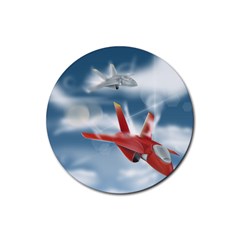 America Jet Fighter Air Force Drink Coaster (round) by NickGreenaway