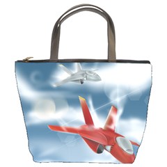 America Jet Fighter Air Force Bucket Handbag by NickGreenaway