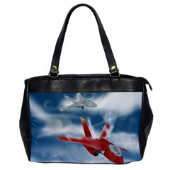 America Jet Fighter Air Force Oversize Office Handbag (one Side) by NickGreenaway