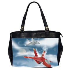 America Jet Fighter Air Force Oversize Office Handbag (two Sides) by NickGreenaway