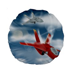 America Jet Fighter Air Force 15  Premium Round Cushion 