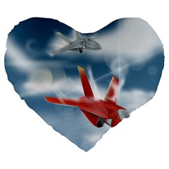 America Jet Fighter Air Force 19  Premium Heart Shape Cushion by NickGreenaway