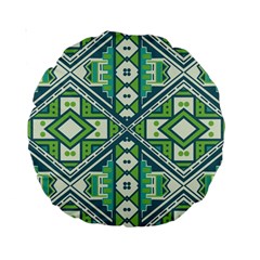 Green Pattern 15  Premium Round Cushion  by LoveModa