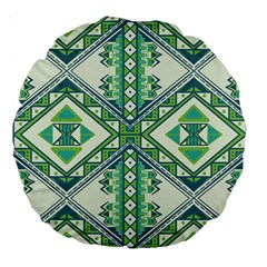 Green Pattern 2 18  Premium Round Cushion 