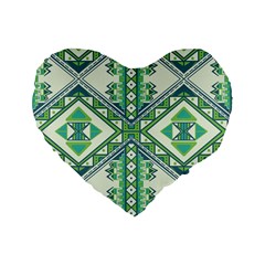 Green Pattern 2 16  Premium Heart Shape Cushion  by Contest1759207