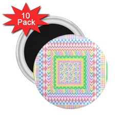 Layered Pastels 2 25  Button Magnet (10 Pack)