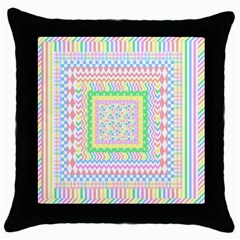 Layered Pastels Black Throw Pillow Case by StuffOrSomething