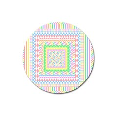 Layered Pastels Magnet 3  (round)