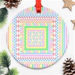 Layered Pastels Round Ornament (Two Sides) Front