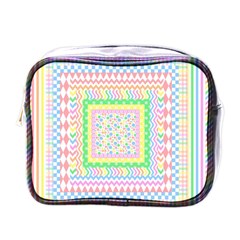 Layered Pastels Mini Travel Toiletry Bag (one Side)