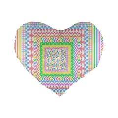 Layered Pastels 16  Premium Heart Shape Cushion 